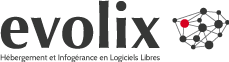 logo de d'Evolix, entreprise spécialisée dans l'Hébergement et l'Infogérance en Logiciels Libres